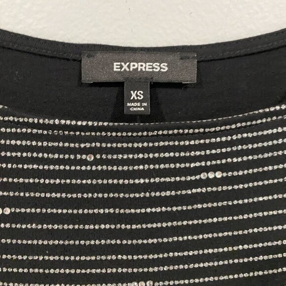 Black and Silver Sparkly Express Mini Dress - Size Extra Small (XS) - Picture 4 of 5